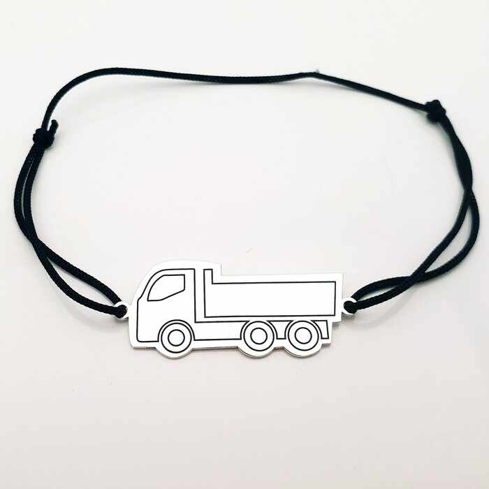 Bratara Camion - Argint 925, snur negru
