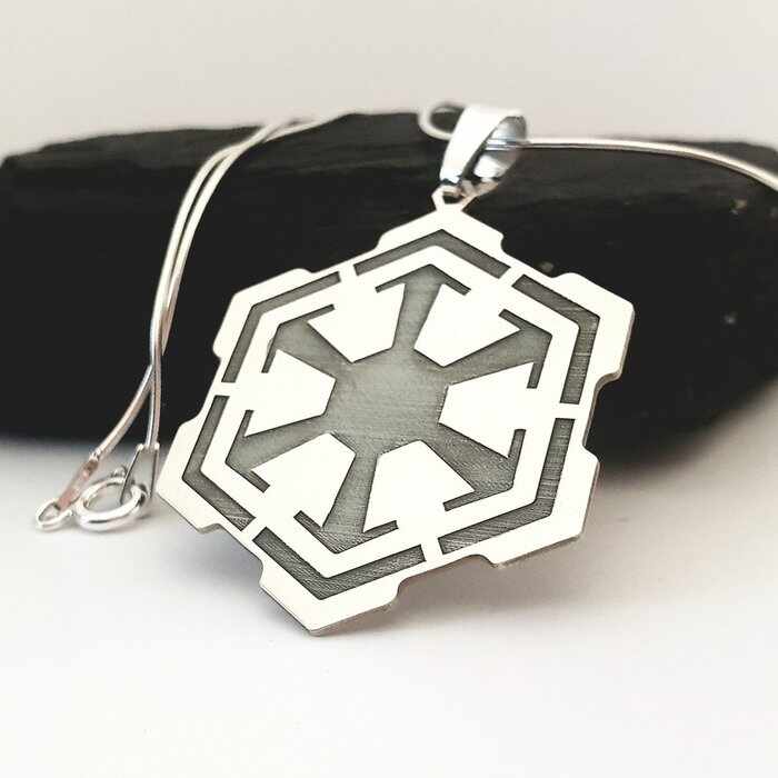 Lantisor cu pandantiv personalizat - simbol Star Wars - Sith Empire Emblem - Argint 925