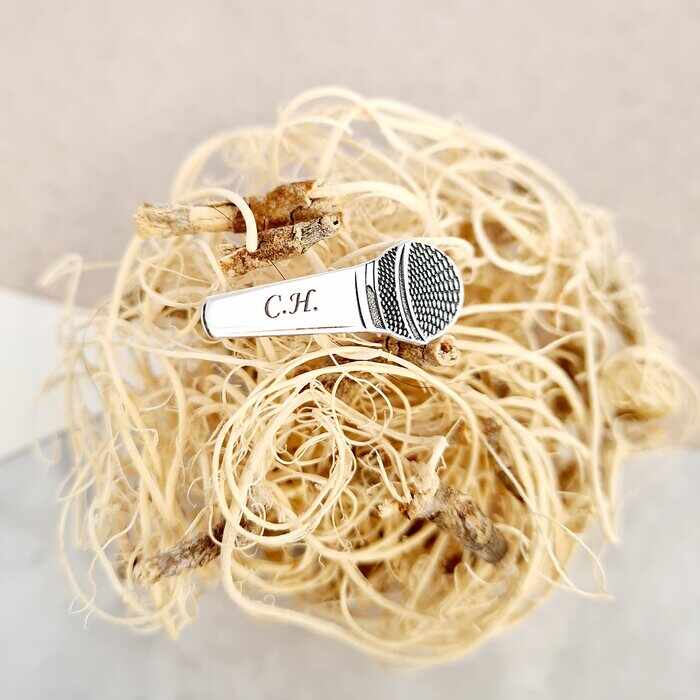 Pin Microfon - Argint 925, otel inoxidabil