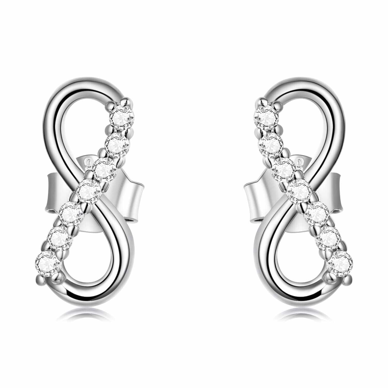 Cercei din argint Beautiful Infinite Simple Earrings