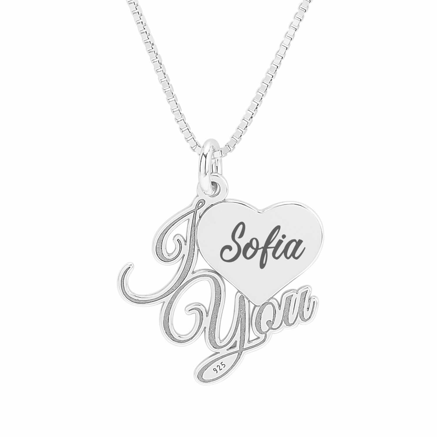 Colier I love you 18.70 x 18.10mm cu Nume