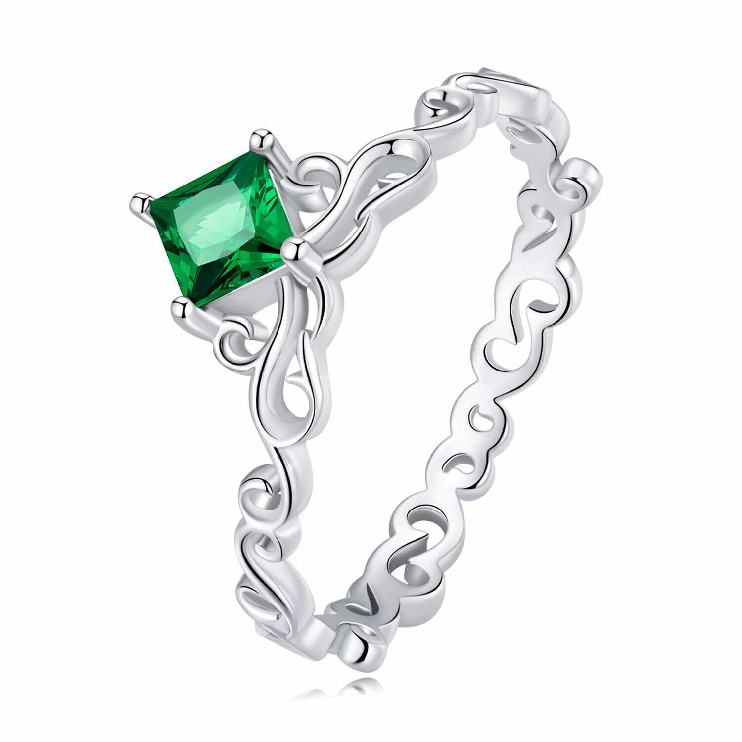 Inel din argint Emerald Crown