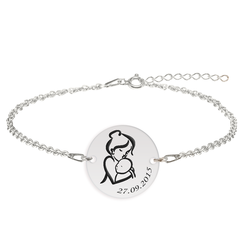 Ami - Bratara personalizata mama si bebe banut din argint 925