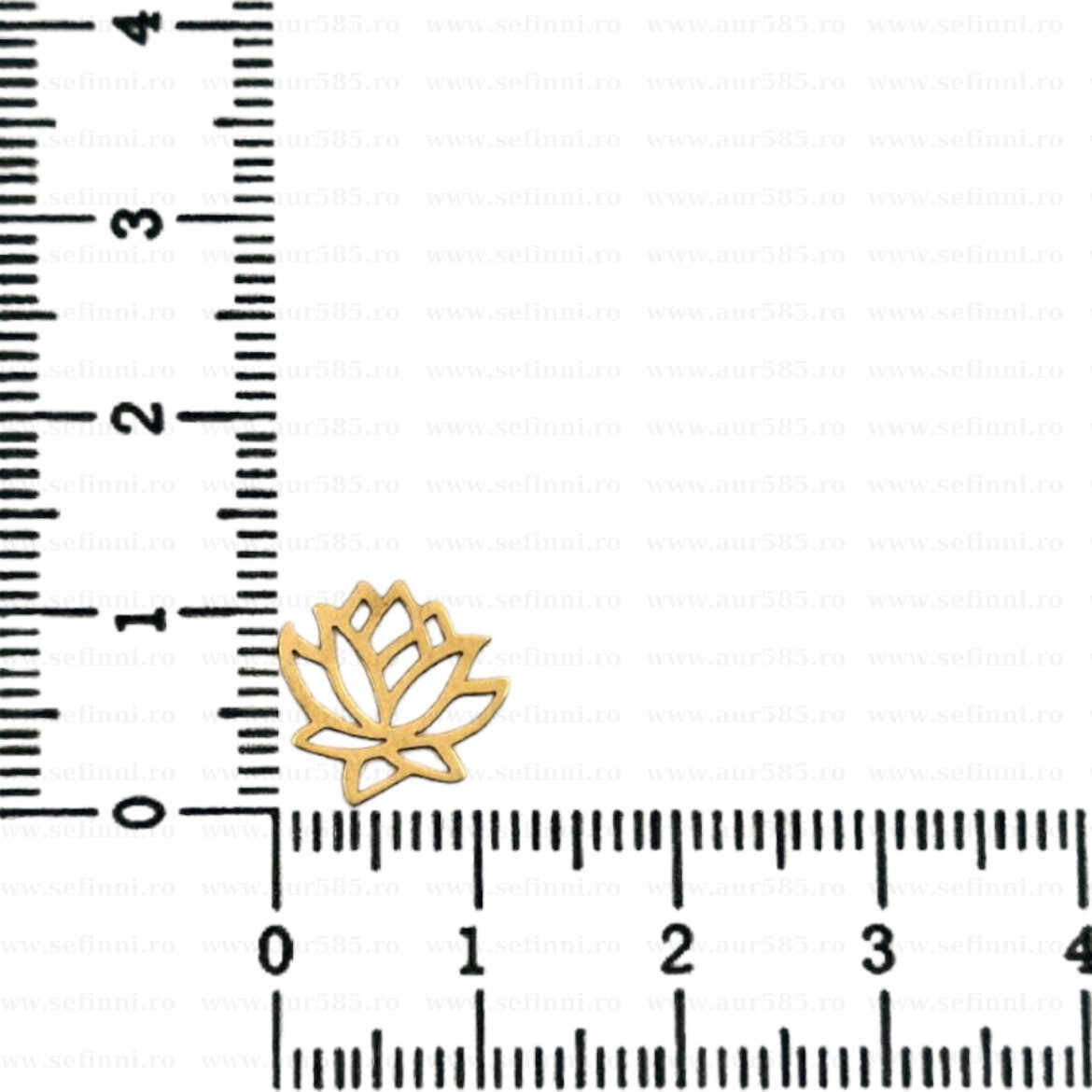 Link din aur 14k - pentru bratara - floare de lotus