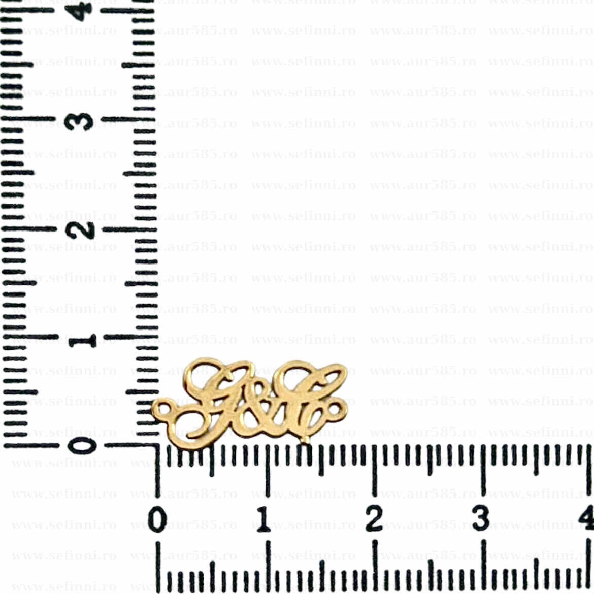 Link din aur 14k - pentru bratara - initiale G si C
