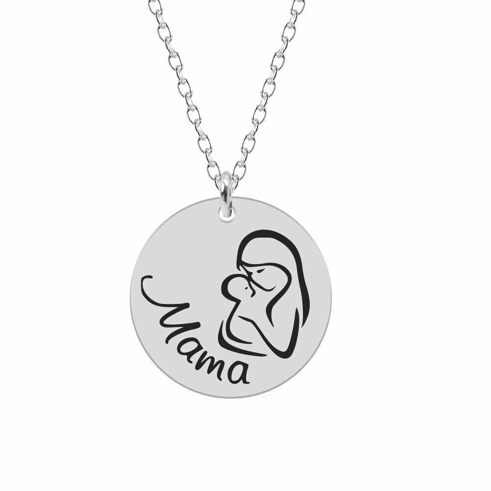 Silvia- Colier personalizat din argint 925 Mama si bebe - banut