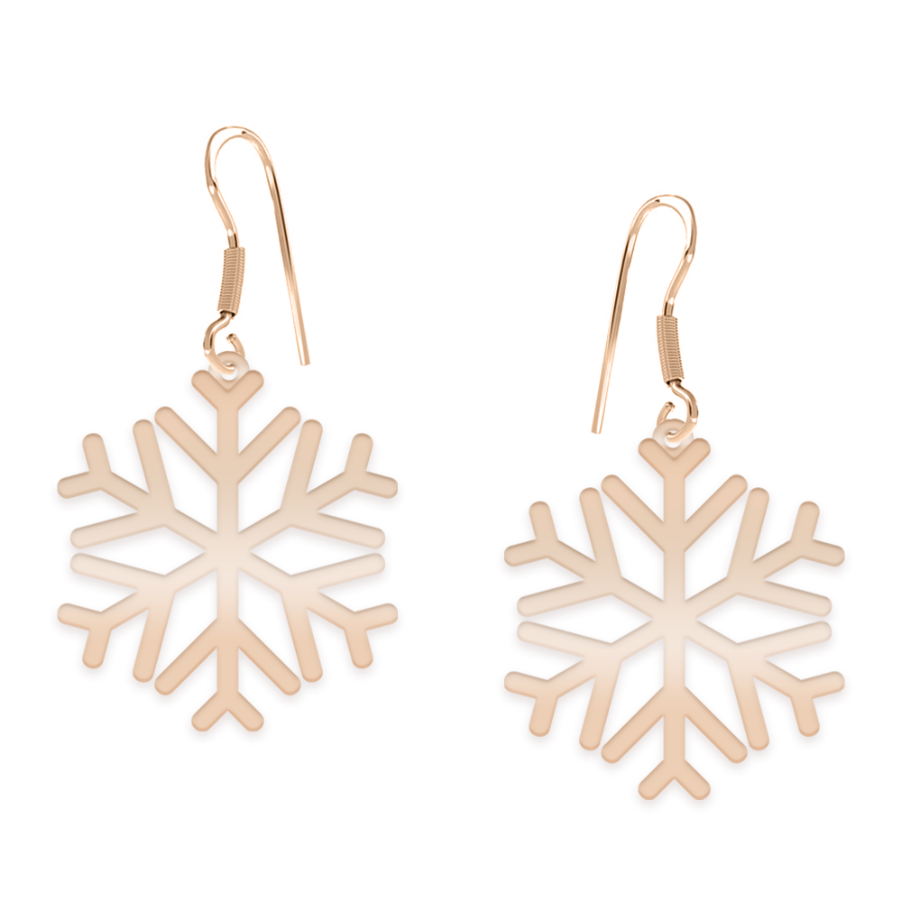 Snowflake - Cercei personalizati cu tortita argint 925 placat cu aur roz Fulg