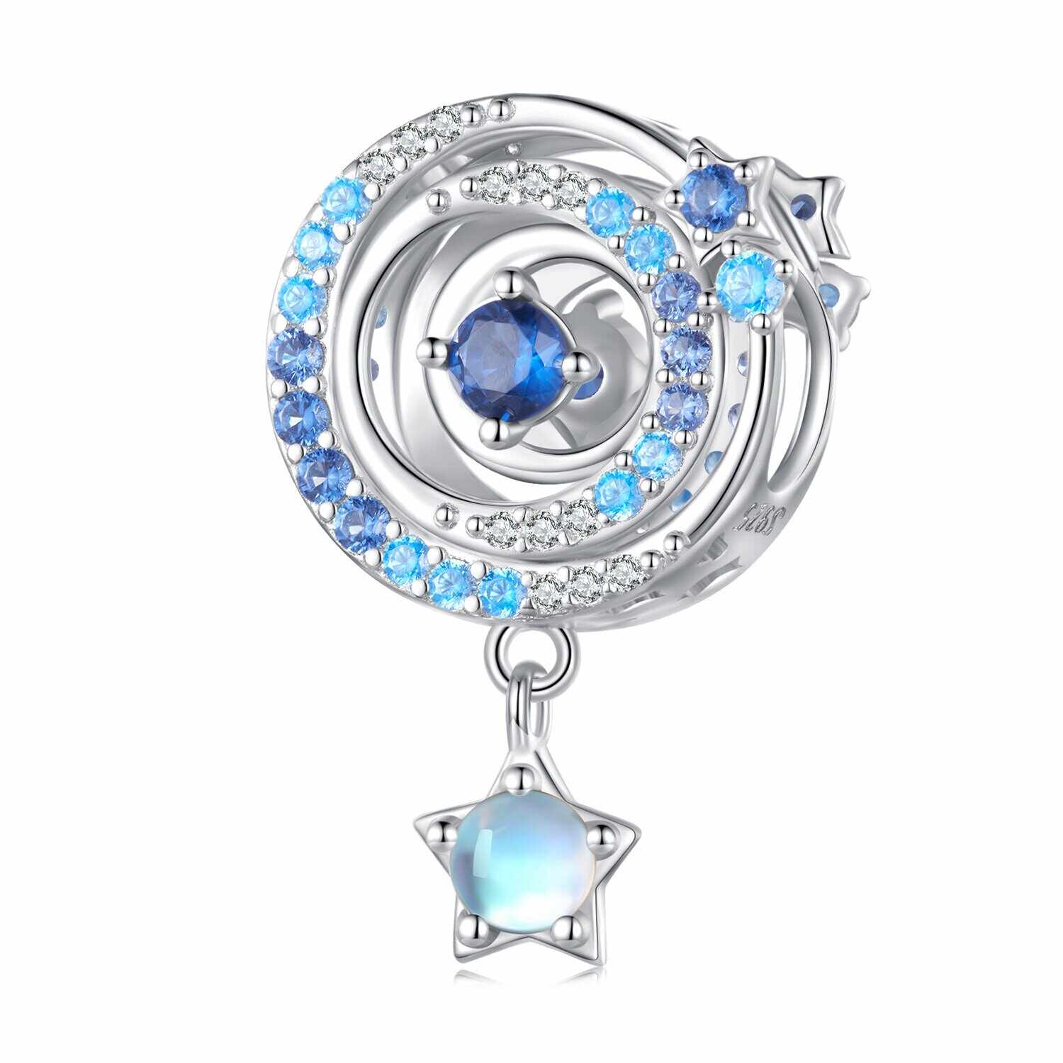 Talisman din argint Blue Sparkling Star