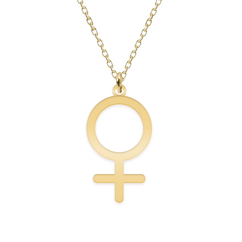 Woman - Colier personalizat simbol femeie din argint 925 placat cu aur galben 24K