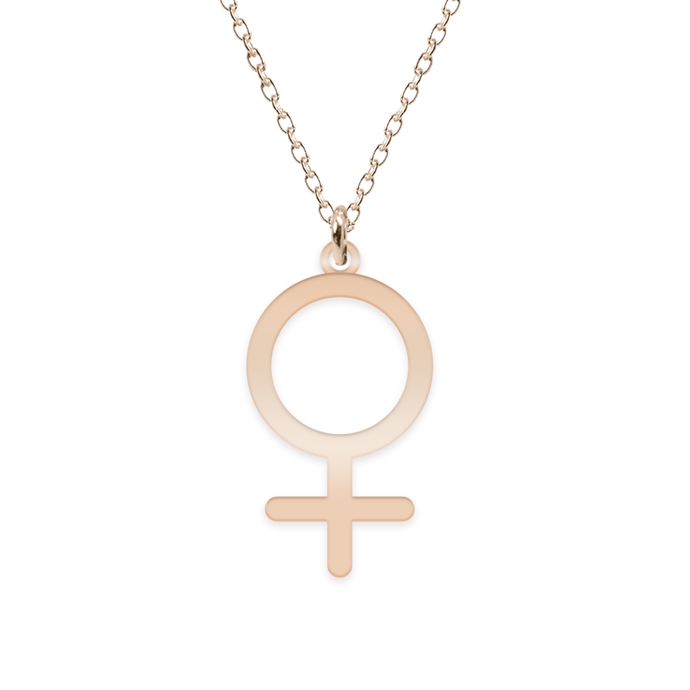 Woman - Colier personalizat simbol femeie din argint 925 placat cu aur roz
