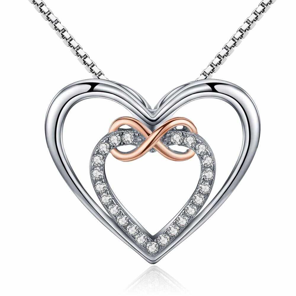 Colier din argint 925 heart and infinity sign