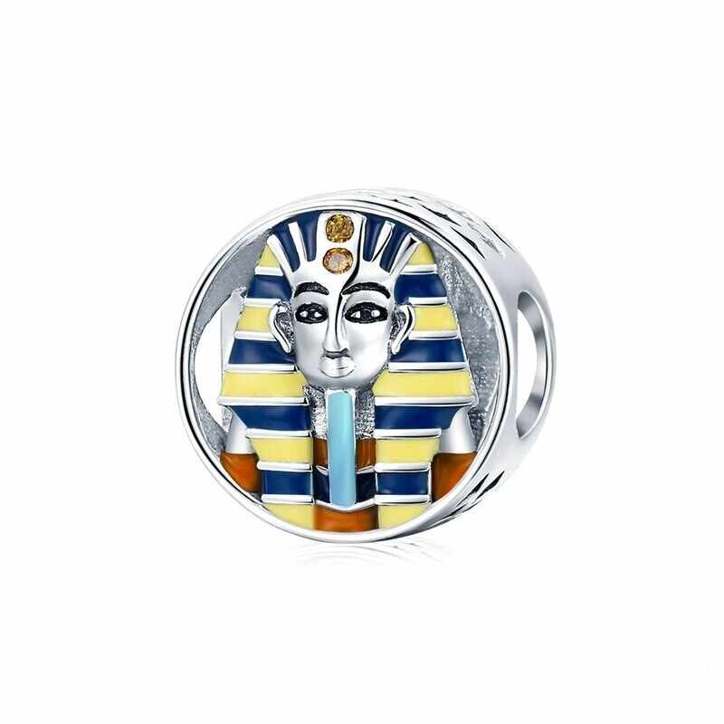Talisman din argint 925 cu email Faraon din Egyptul antic
