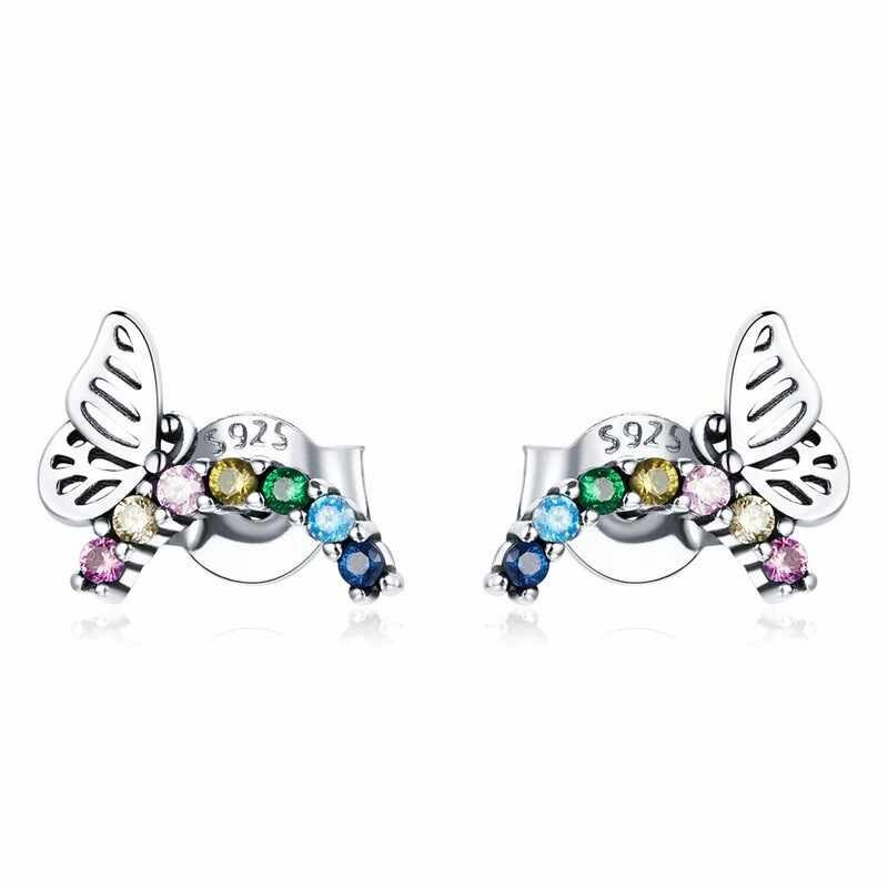 Cercei din argint 925 colorful fly butterfly