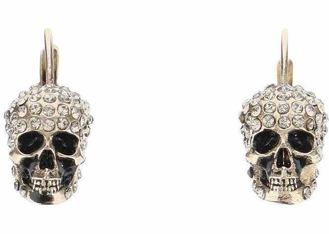 Alexander McQueen Pave Skull Earrings 0468 MIX