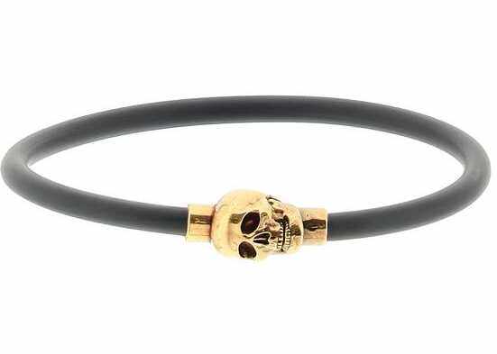 Alexander McQueen Skull Rubber Bracelet NATURAL A GOLD