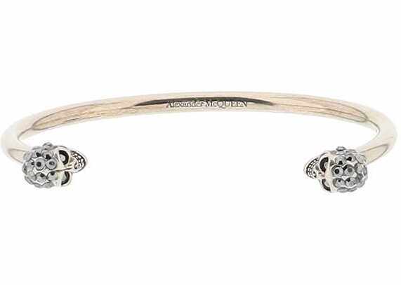 Alexander McQueen Twin Skull Bracelet 0446 JET HEMATITE
