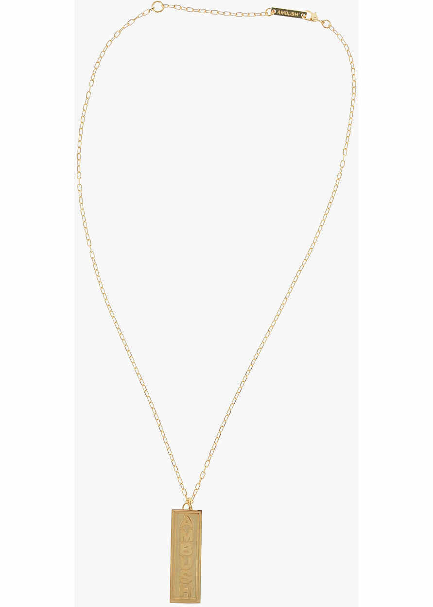 AMBUSH Silver Ofuda Necklace With Pendant Gold