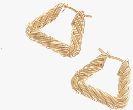 Bottega Veneta Gold-Plated 18K Silver Cord Triangular Earrings Gold