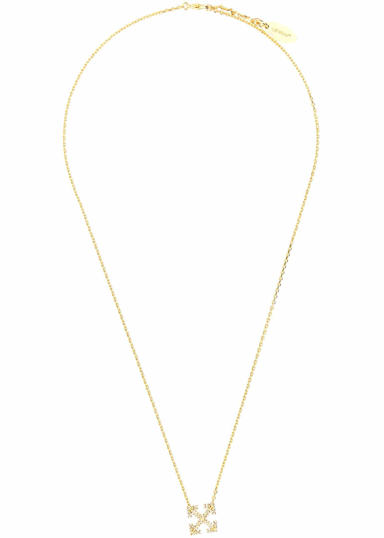 Off-White Pavé Arrow Pendant Necklace GOLD