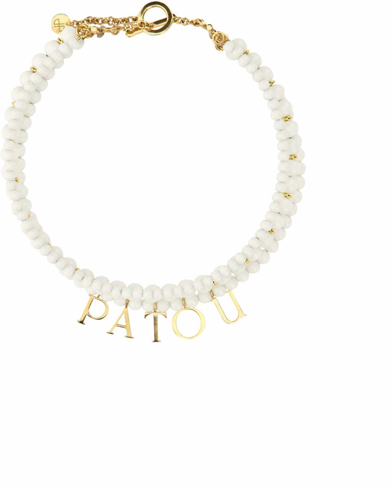 Patou Glass And Brass Bead Necklace WHITE