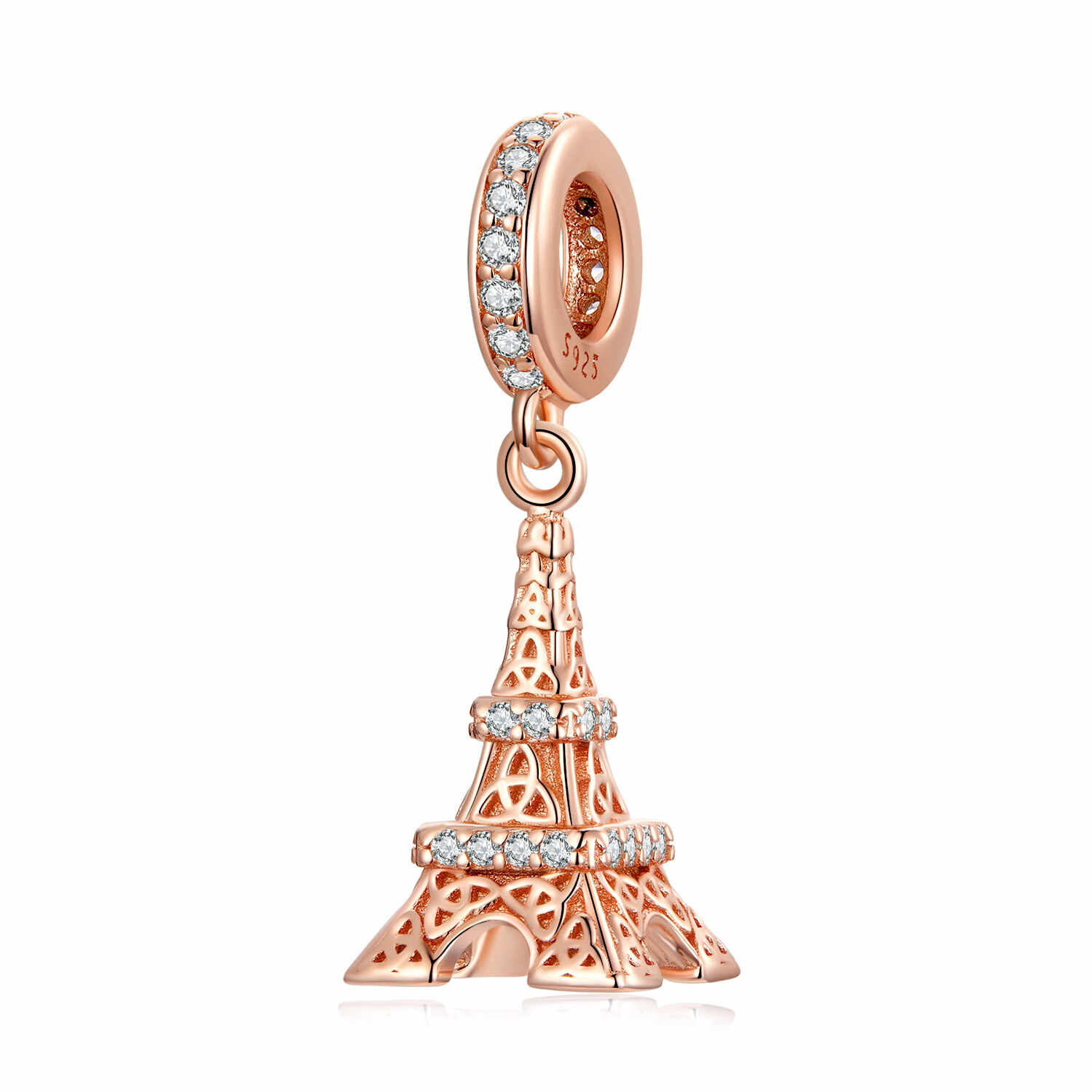 Talisman din argint Rose Golden Eiffel Tower