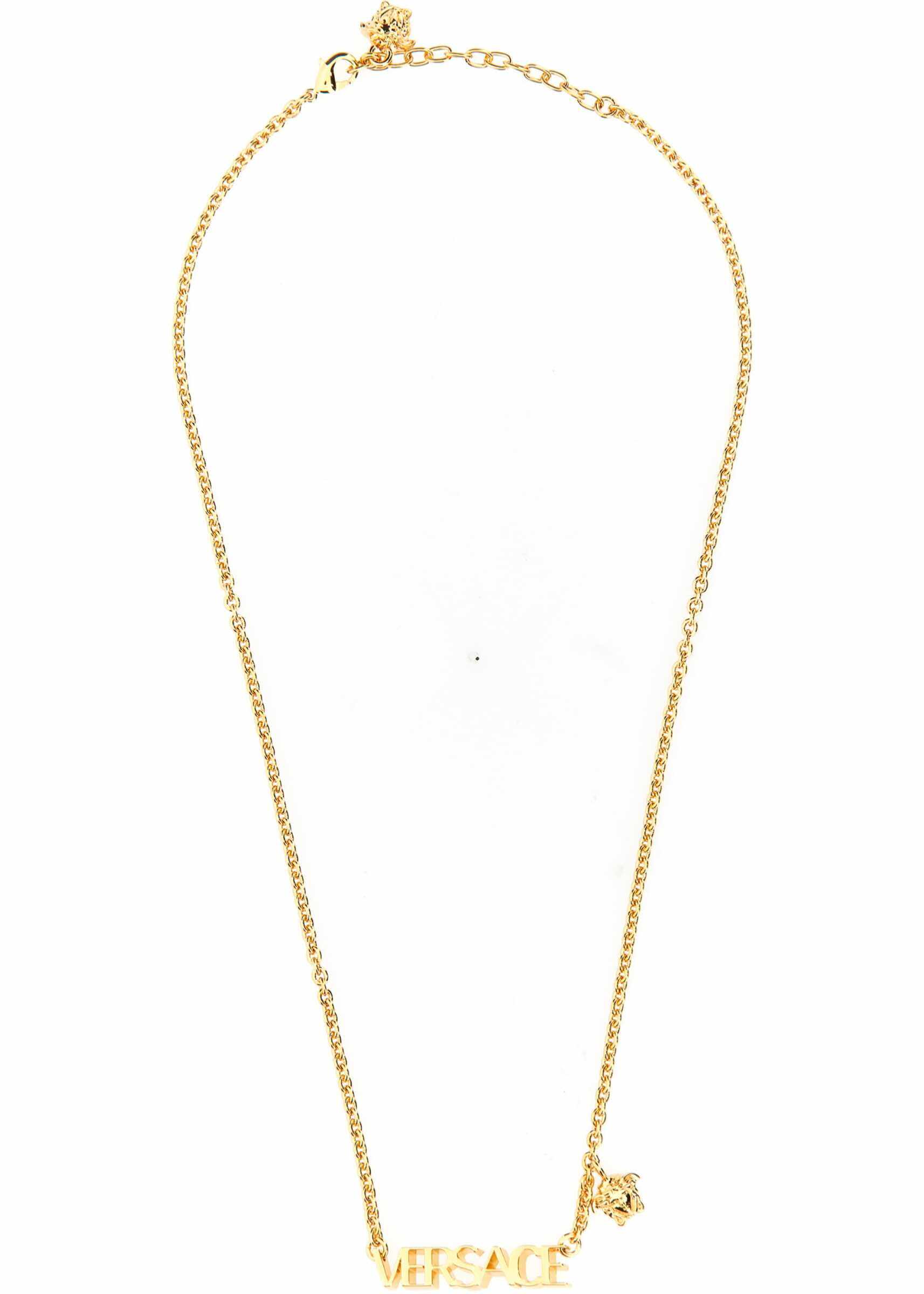 Versace Metal Logo Necklace GOLD