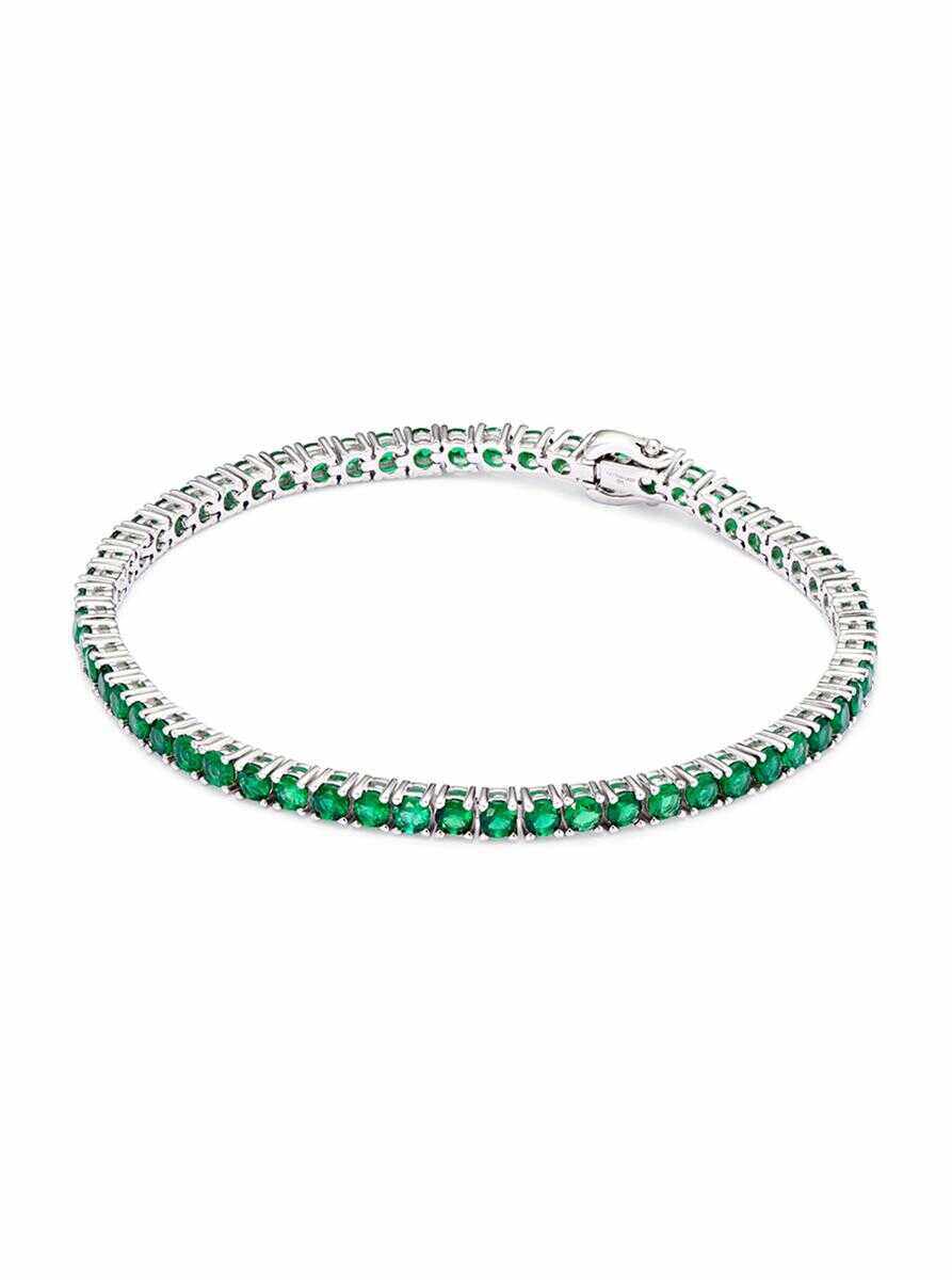 HATTON LABS Tennis Bracelet with Green Cubic Zirconias in Sterling Silver Woman Green