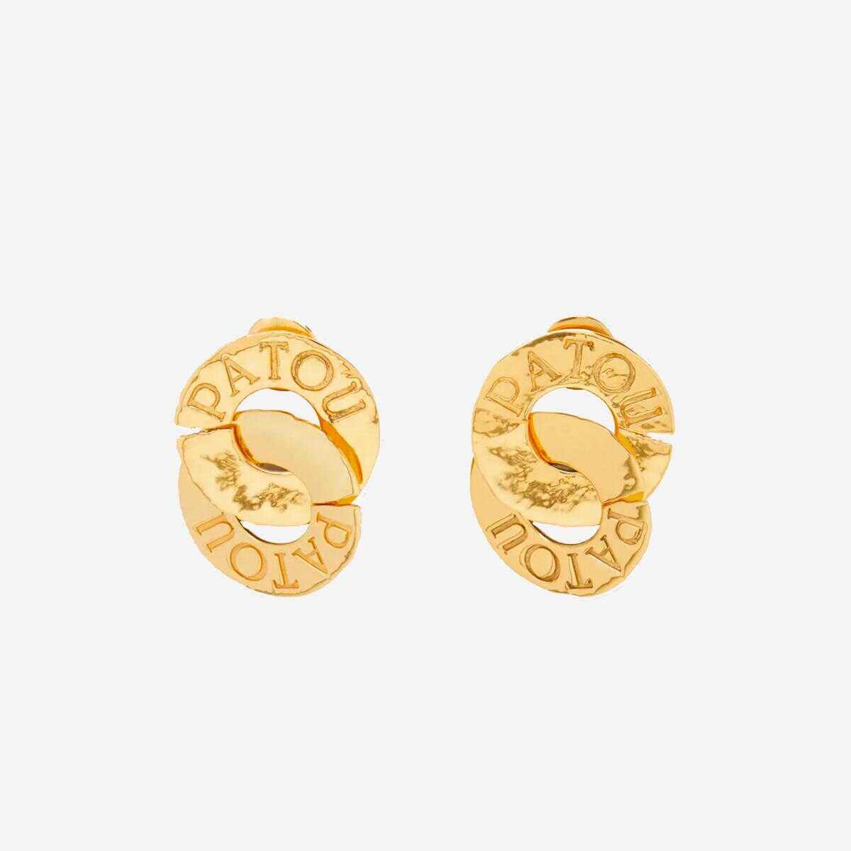 Patou PATOU GOLD-PLATED BRASS DOUBLE COIN EARRINGS Oro