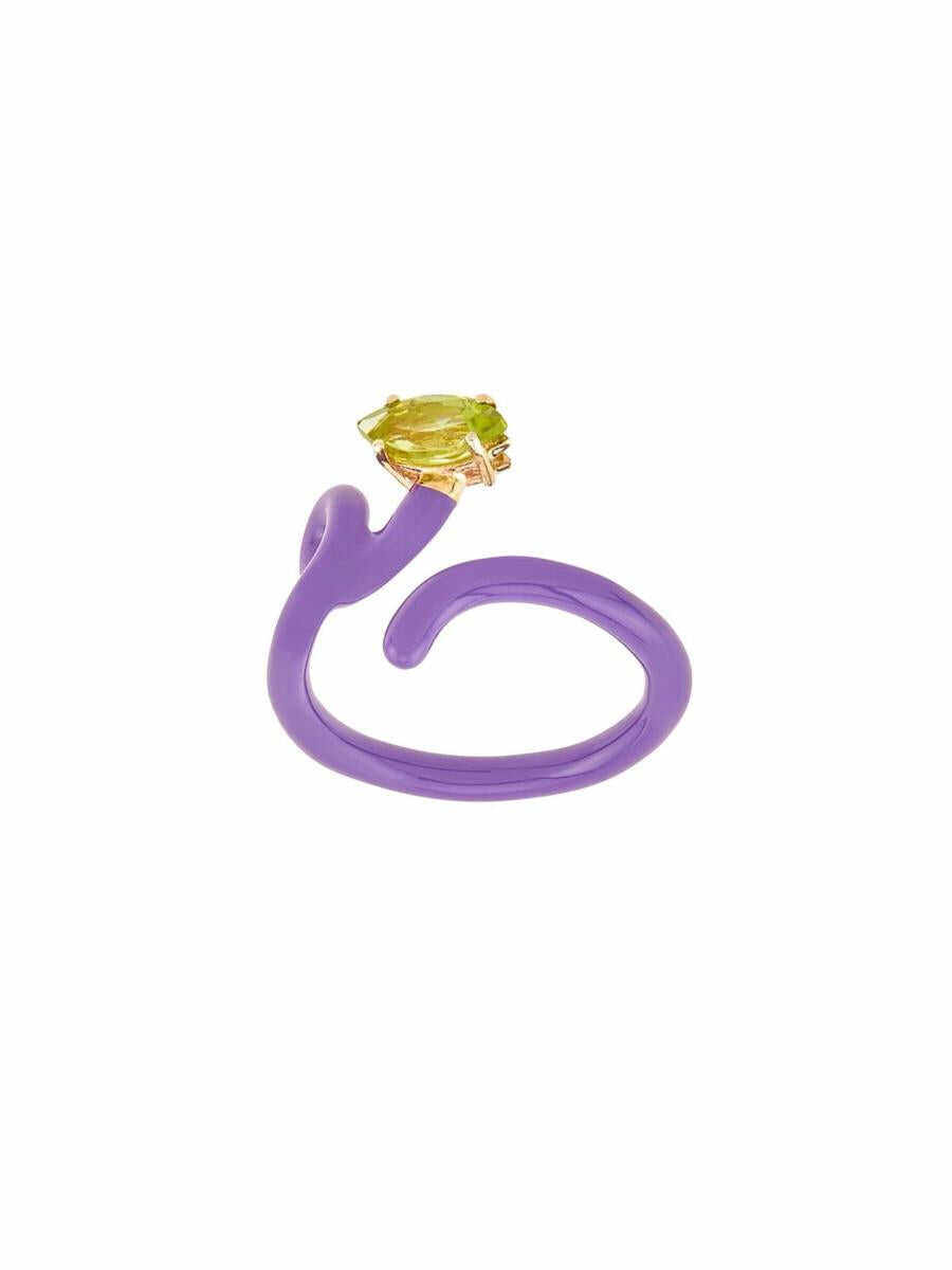 BEA BONGIASCA BEA BONGIASCA TENDRIL VIOLET RING WITH SMALL BOAT ACCESSORIES Pink & Purple