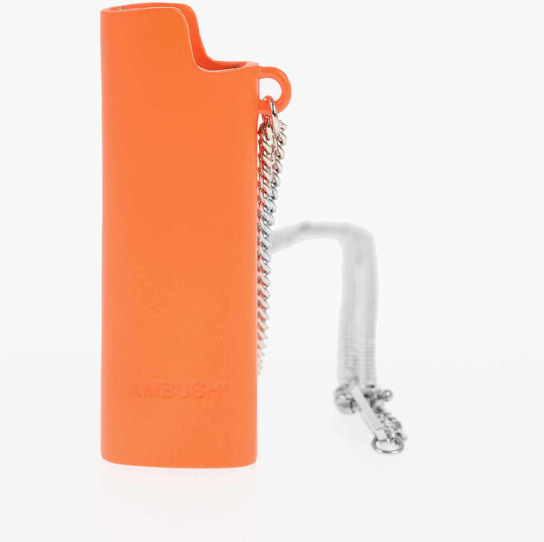 AMBUSH Chain Necklace With Lighter Case Pendant Orange