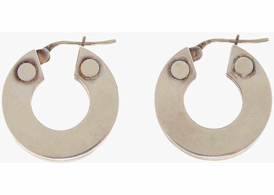 Bottega Veneta Silver Geometric Earrings With A Hinge Closure Silver