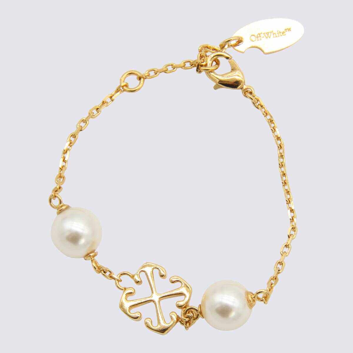 Off-White OFF-WHITE GOLD BRASS AND PEARL ARROW BRACELET GOLDEN