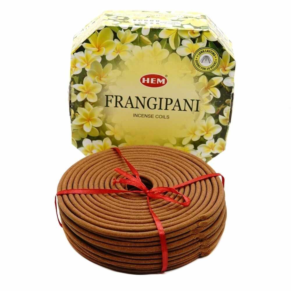 Betisoare parfumate spirala hem - frangipani 10 buc incense coils