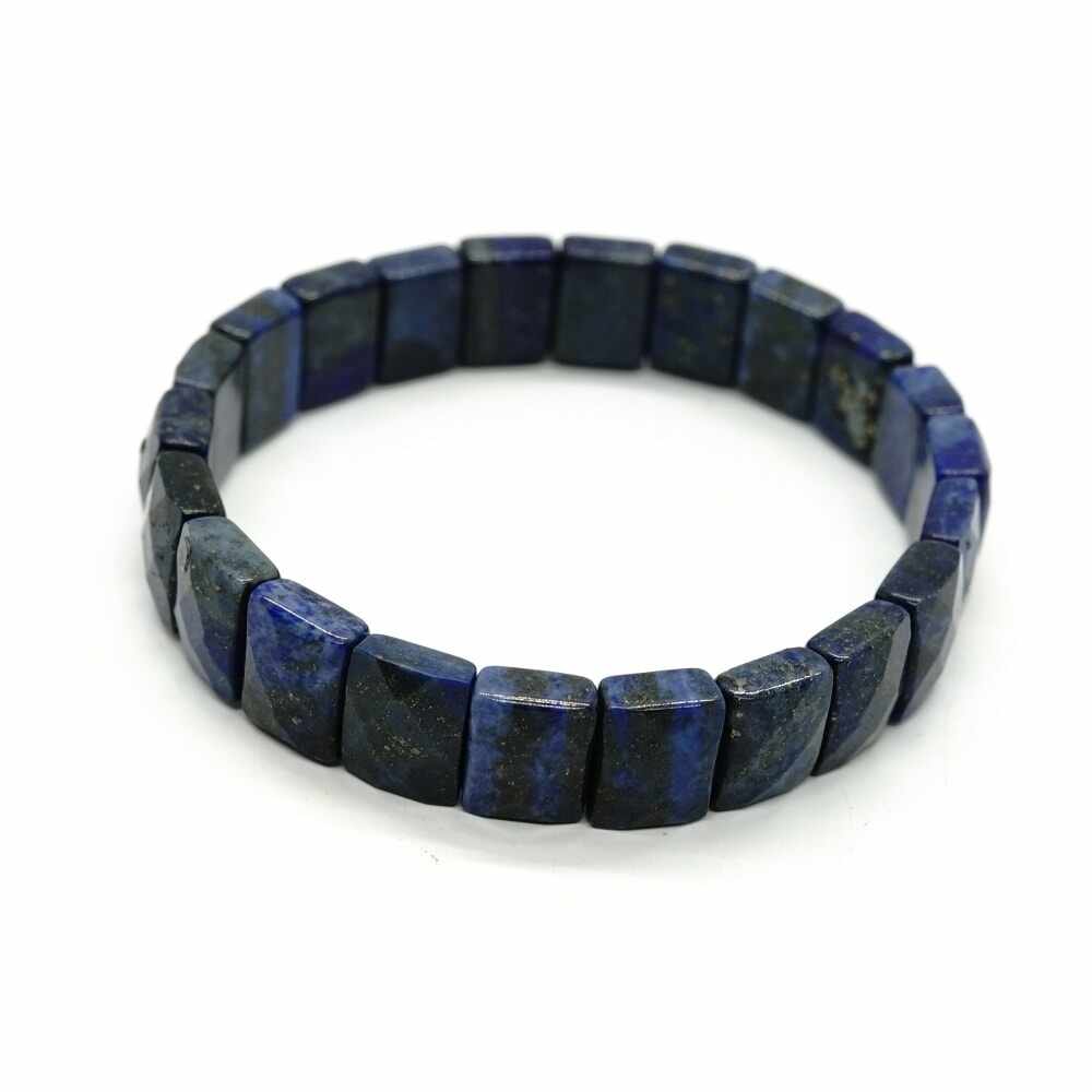 Bratara lata lapis lazuli pe elastic dreptunghiuri