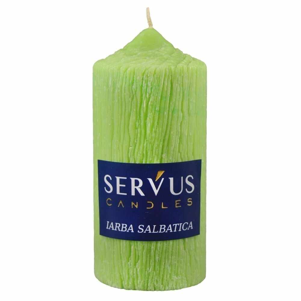 Lumanare parfumata iarba salbatica cilindru 13cm verde servus