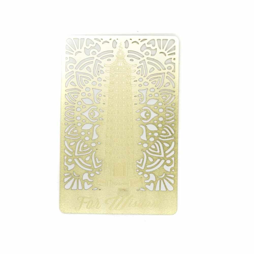 Card feng shui din metal talismanul de aur pagoda nelepciunii 2022