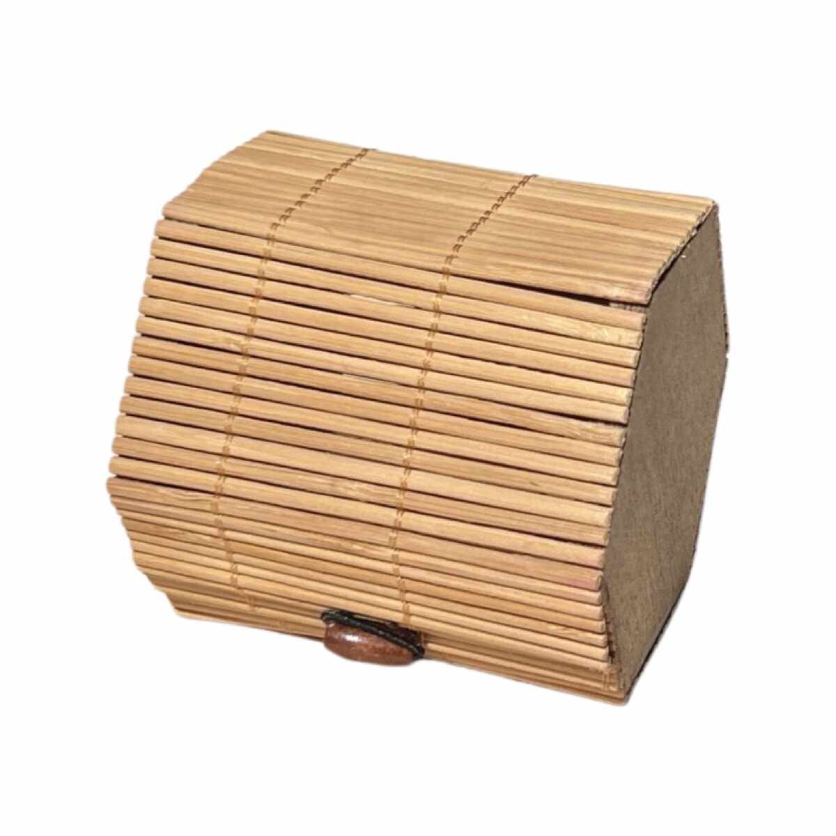Cutie din bete de bambus hexagonala bej 80mm