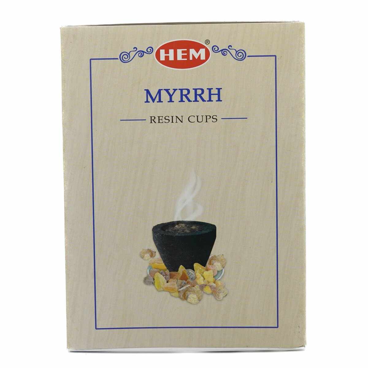 Set cupe cu carbune si rasina naturala hem - myrrh 10buc