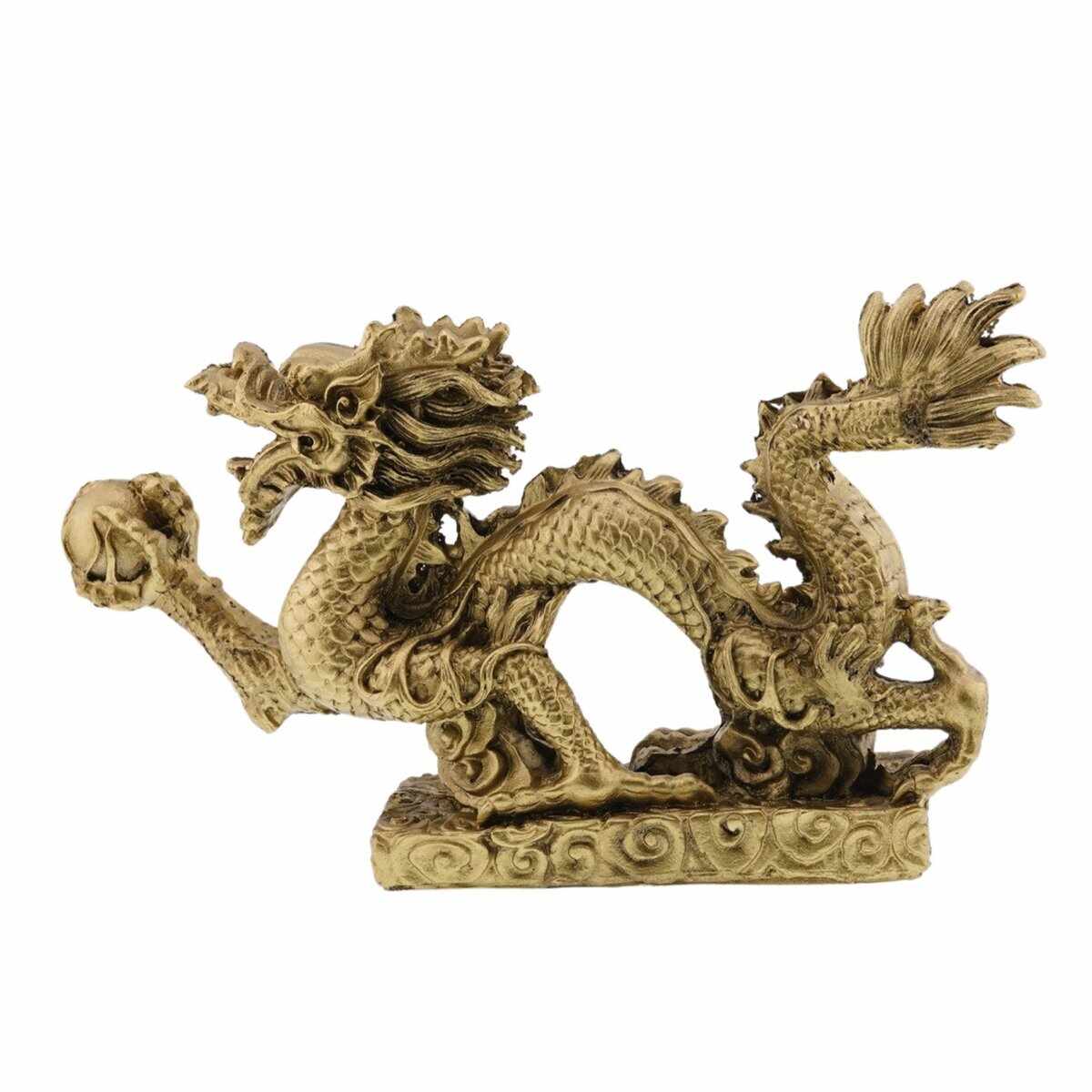 Statueta feng shui dragon cu perla din rasina 22cm